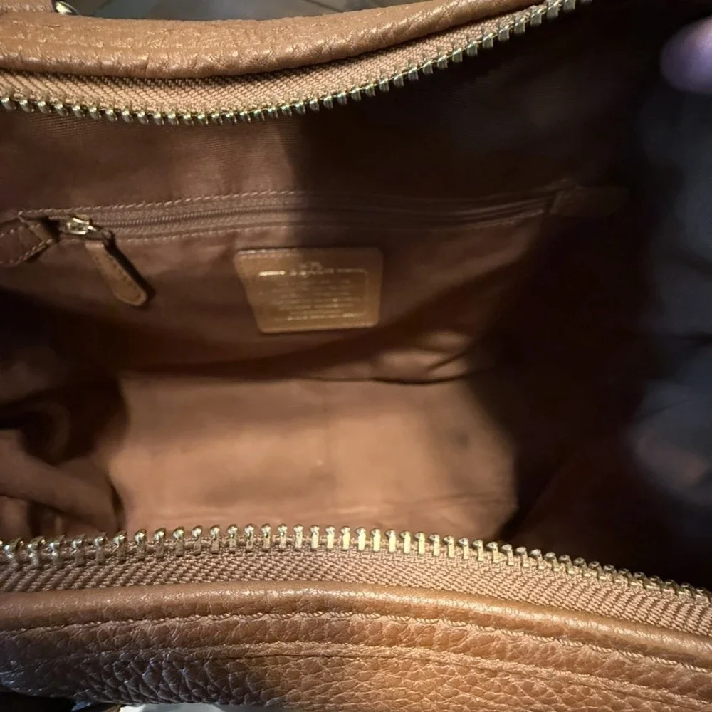 Coach Central Satchel F55662 Saddle Brown Pebbled Leather 14x9x5" Bag $395 MSRP! - Picture 11 of 16